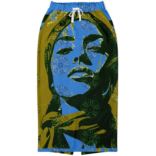 We Are Israel Green Lantern Fashion Long Pocket Skirt Sky Blue