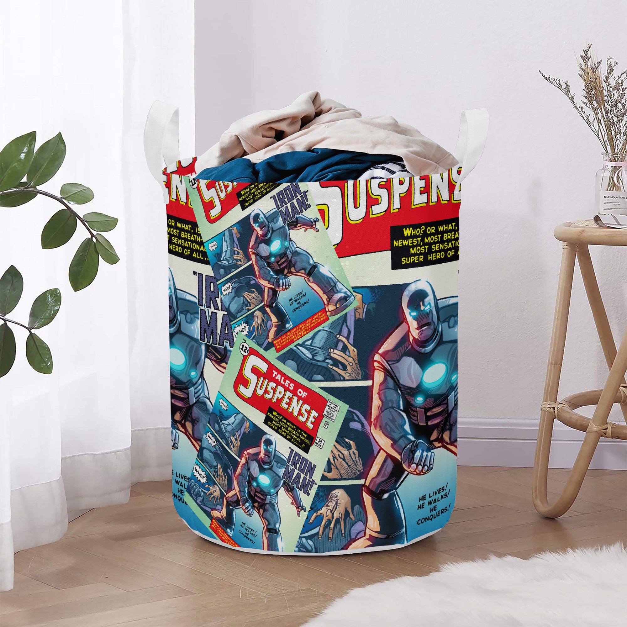 Indestructible Man Of Iron Comic Laundry Basket