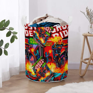 Skull Demon Ghost Riderr Comic Laundry Basket