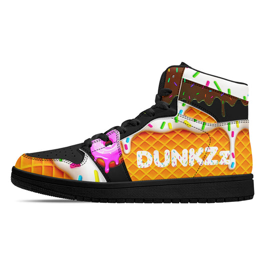 Dunkin Sneakers Leather Sneakers - Black Bottom