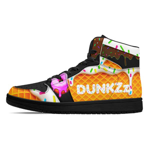 Dunkin Sneakers Leather Sneakers - Black Bottom