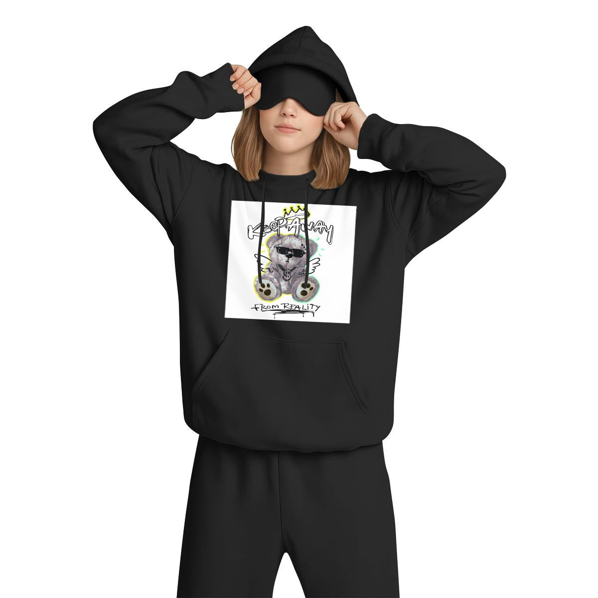 Women's Travel Nap Hoodie with Built-in Eye Mask|DTF