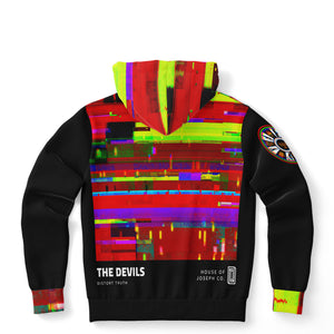 The Devils Distort All Over Black Hoodie With Graphic Art