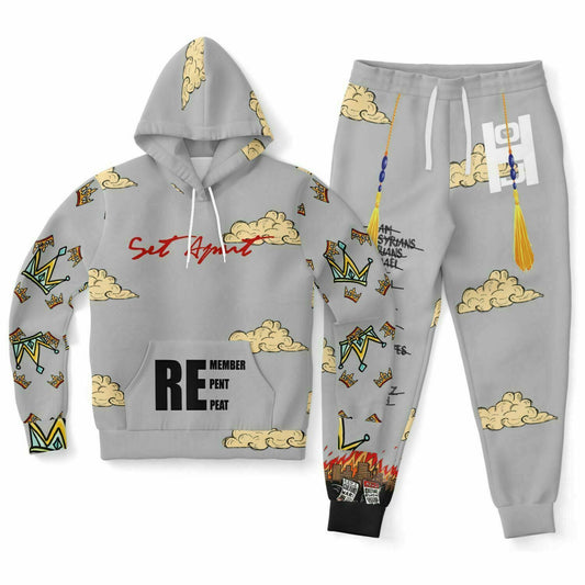 Set Apart Doodle Fashion Hoodie & Jogger Set Grey