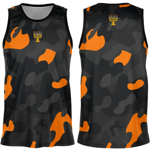 Camo Orange Premium Fit Basketball Jersey