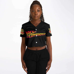 Hebrew Israelite Women's Back To The Commandments Black Baseball Jersey