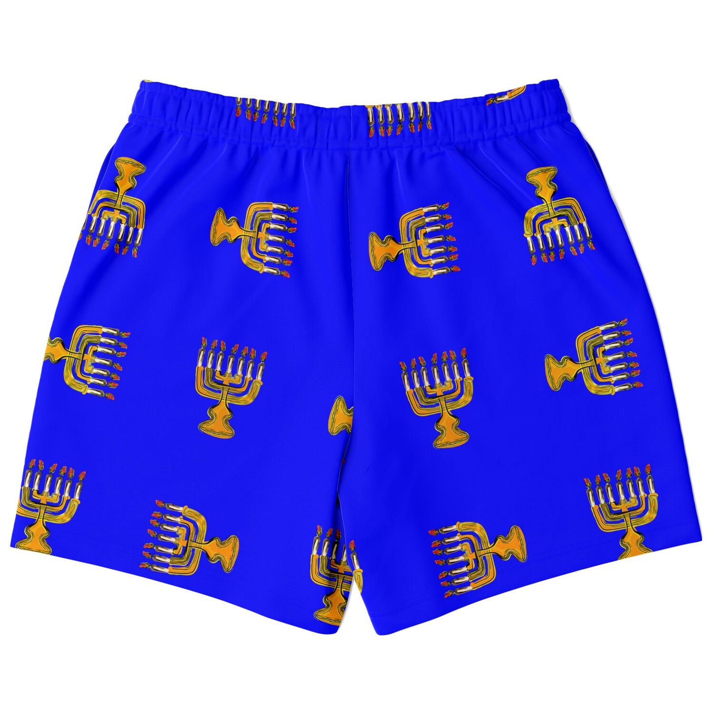 Hebrew Israelite Menorah Pattern Casual Shorts Royal Blue