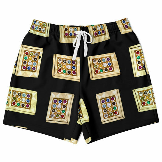 Hebrew Israelite Hoshen Pattern Casual Shorts Black