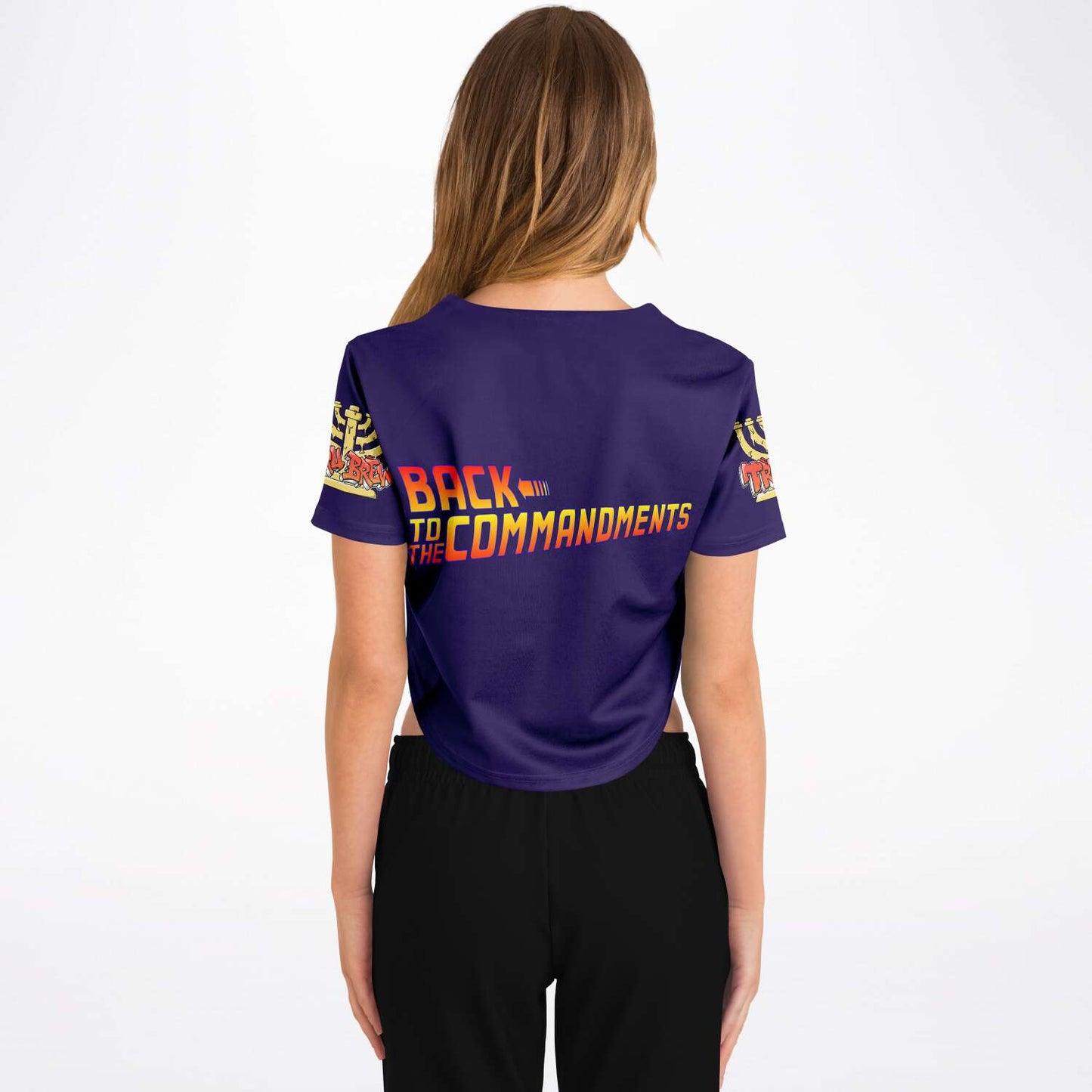 Hebrew Israelite Women's Back To The Commandments Royal Purple Baseball Jersey