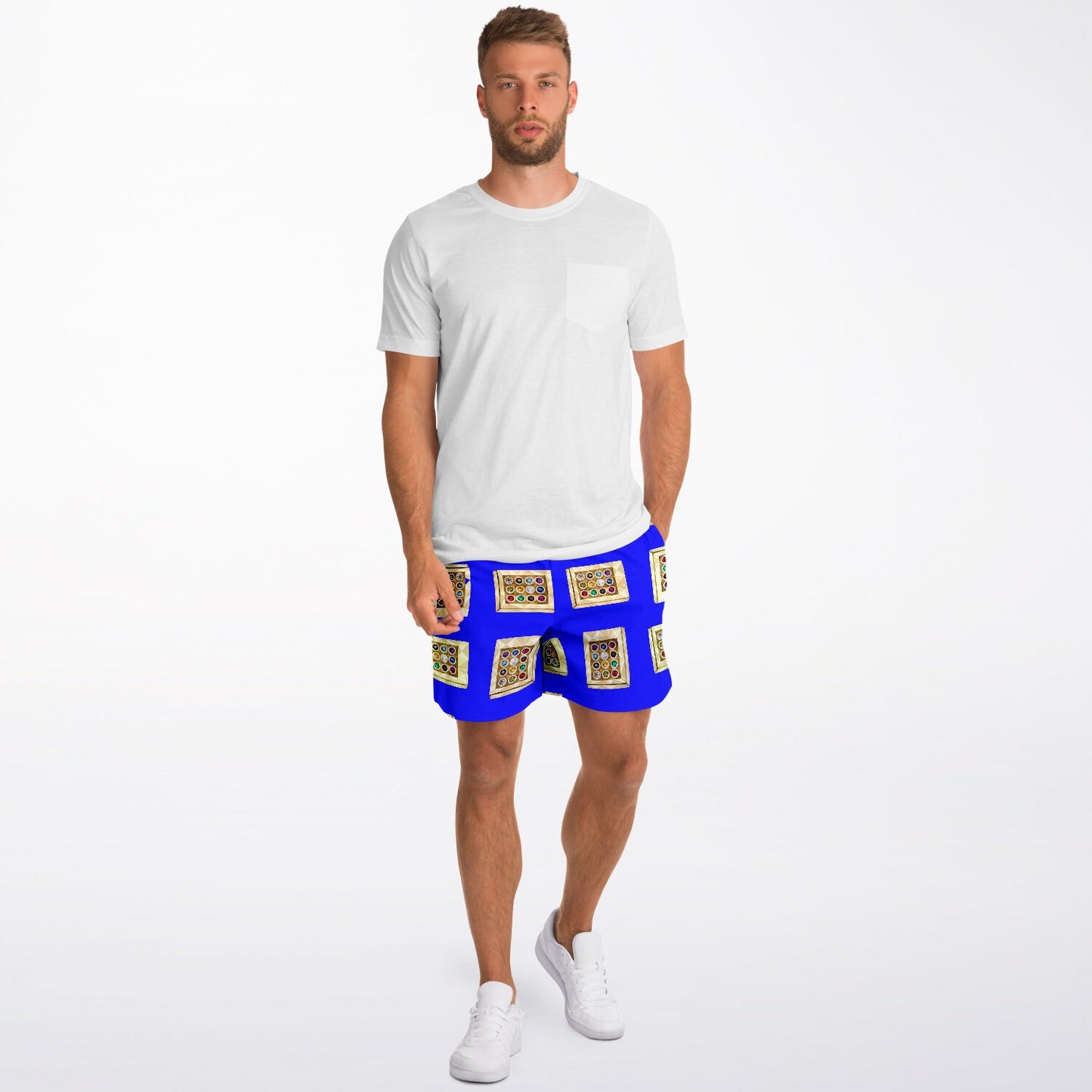 Hebrew Israelite Hoshen Pattern Casual Shorts Royal Blue