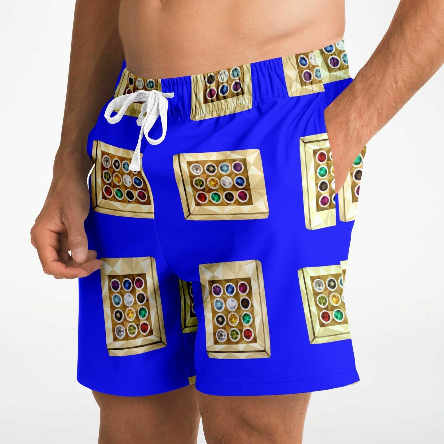 Hebrew Israelite Hoshen Pattern Casual Shorts Royal Blue