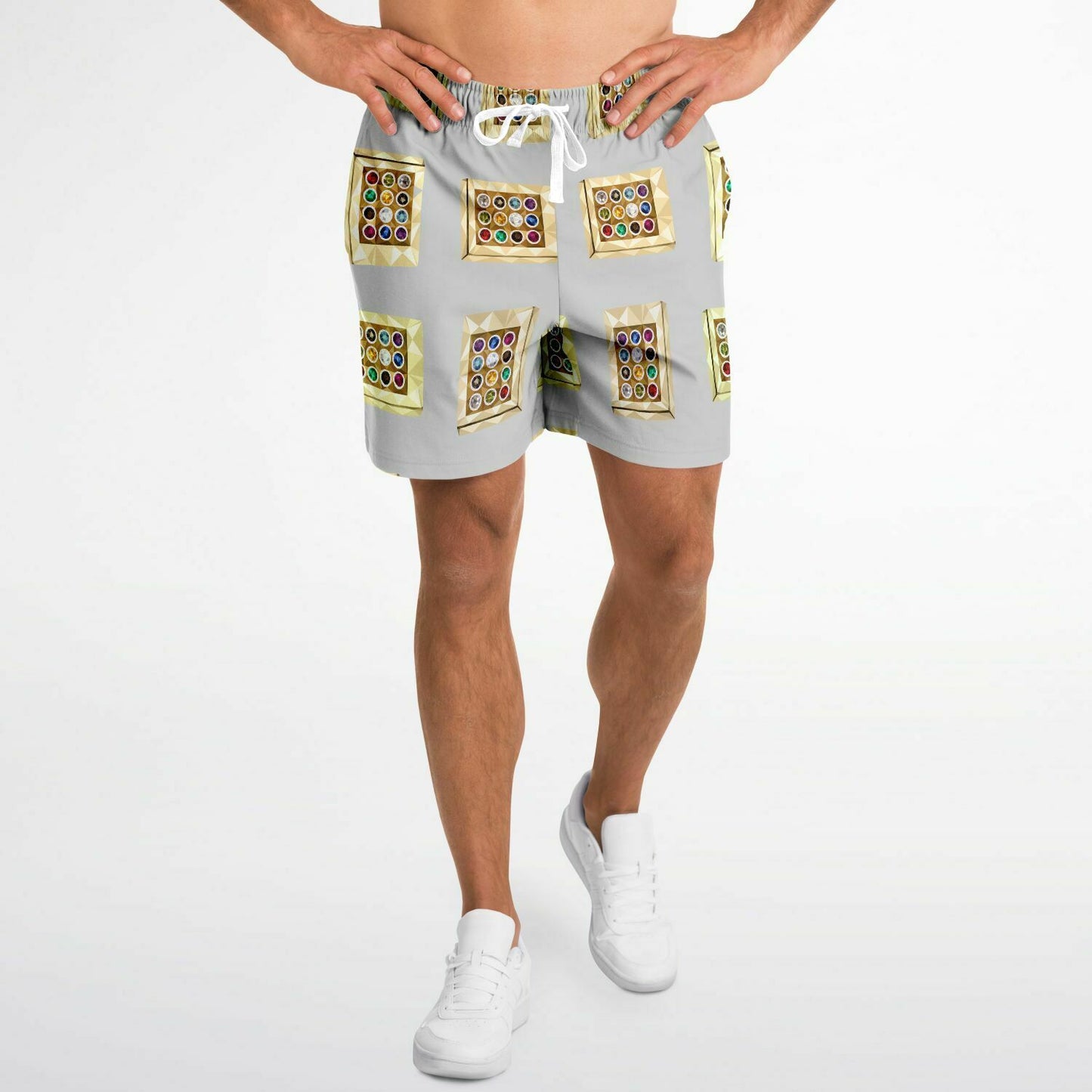 Hebrew Israelite Hoshen Pattern Casual Shorts Grey