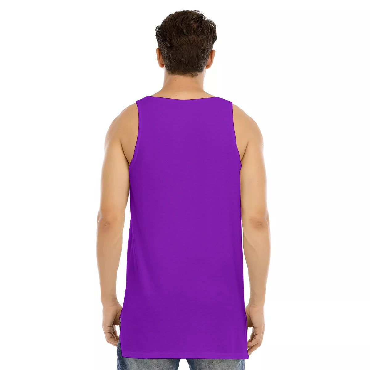 All-Over Print Men's Curved Hem Long Tank Top