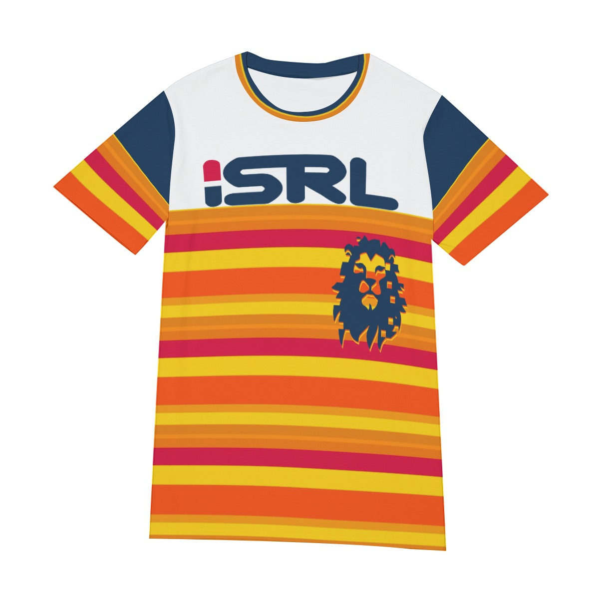 H-Town ISRL Navy Blue All-Over Print Men's O-Neck T-Shirt | 190GSM Cotton