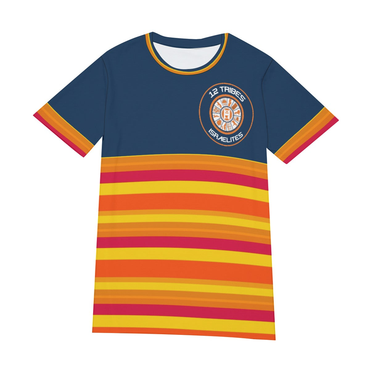 H-Town Official Brand Large Logo Navy Deep All-Over Print Men's O-Neck T-Shirt | 190GSM Cotton