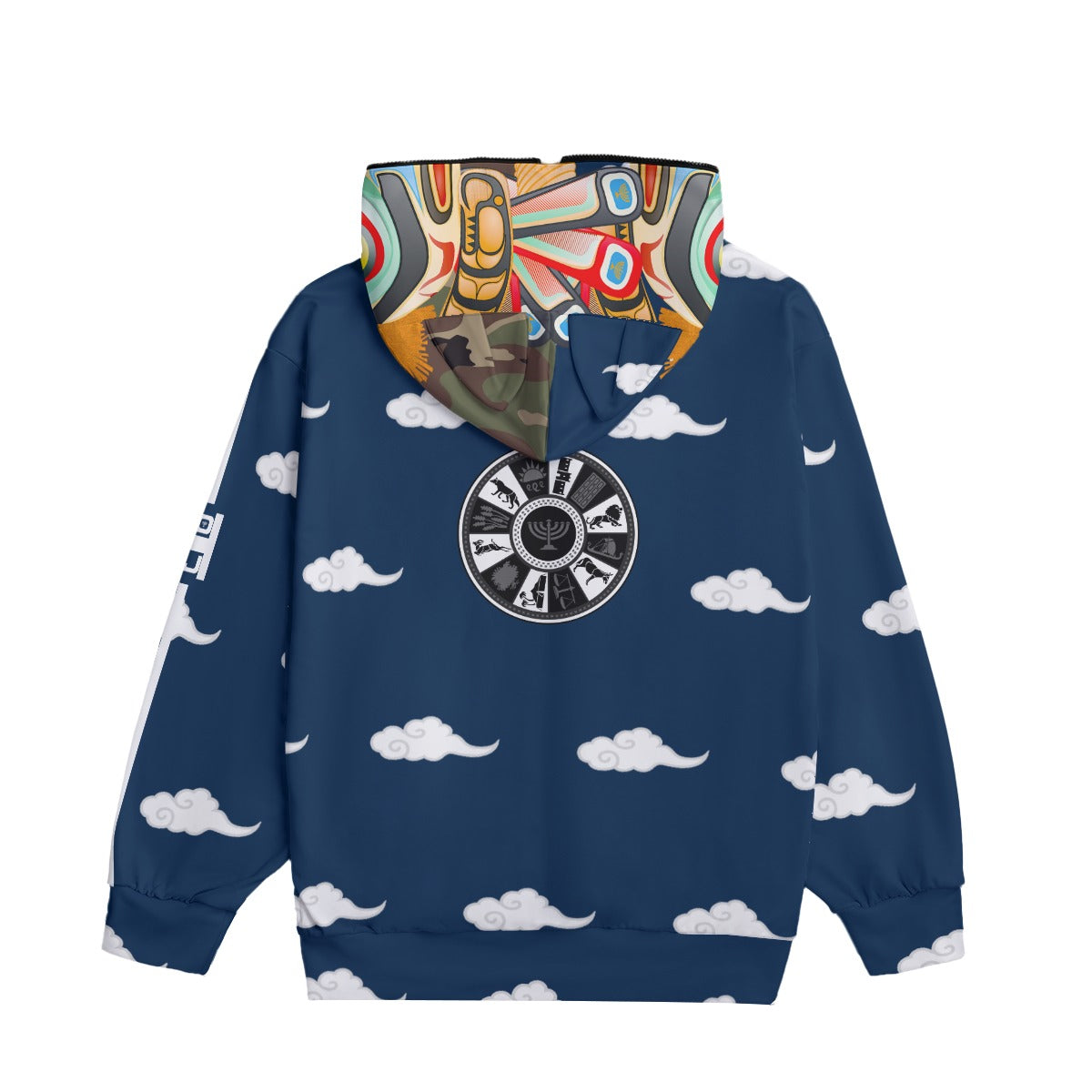 Warrior Mask All-Over Print Unisex Pullover Hoodie With Zipper Closure