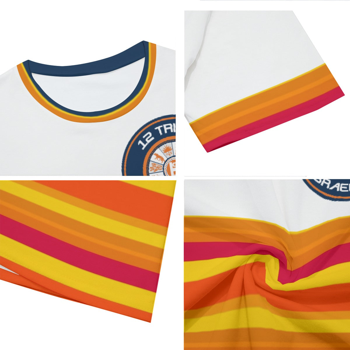 H-Town Official Brand Large Logo White All-Over Print Men's O-Neck T-Shirt | 190GSM Cotton