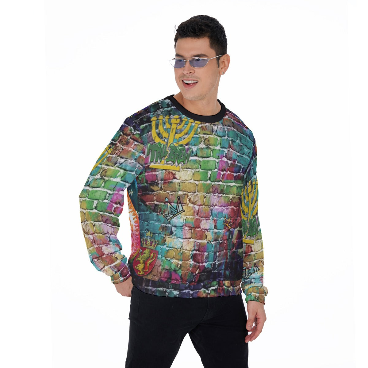 Judah Graffiti All-Over Print Men's Thicken Sweater
