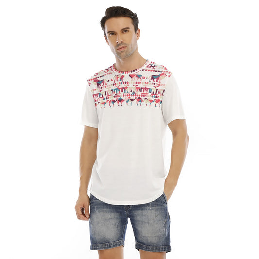 Tribal Fusia Animal All-Over Print Men's Short Sleeve Rounded Hem T-shirt
