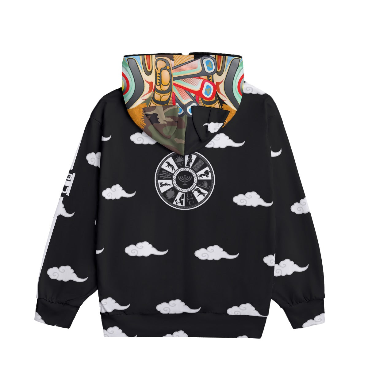 Warrior Mask All-Over Print Unisex Pullover Hoodie With Zipper Closure