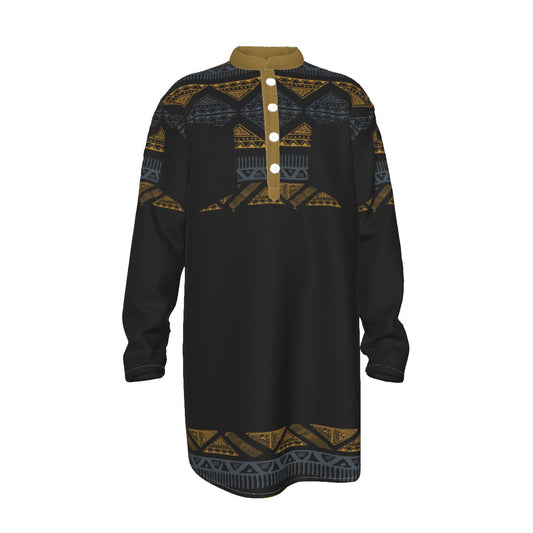 Hebrew Israelite Men's Tribal T-top All-Over Print Men's Stand-up Collar Long Shirt