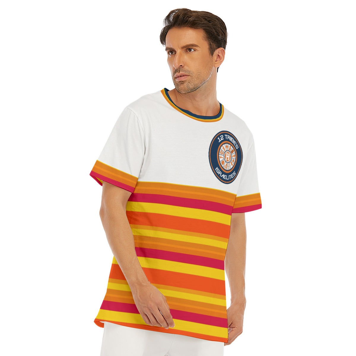 H-Town Official Brand Large Logo White All-Over Print Men's O-Neck T-Shirt | 190GSM Cotton