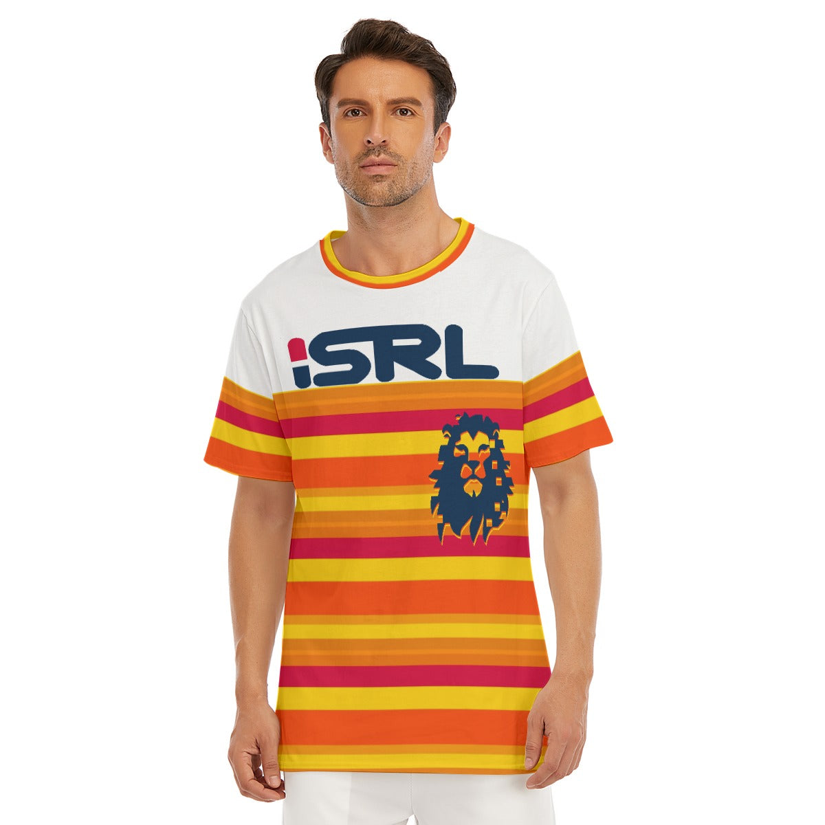 H-Town ISRL White All-Over Print Men's O-Neck T-Shirt | 190GSM Cotton