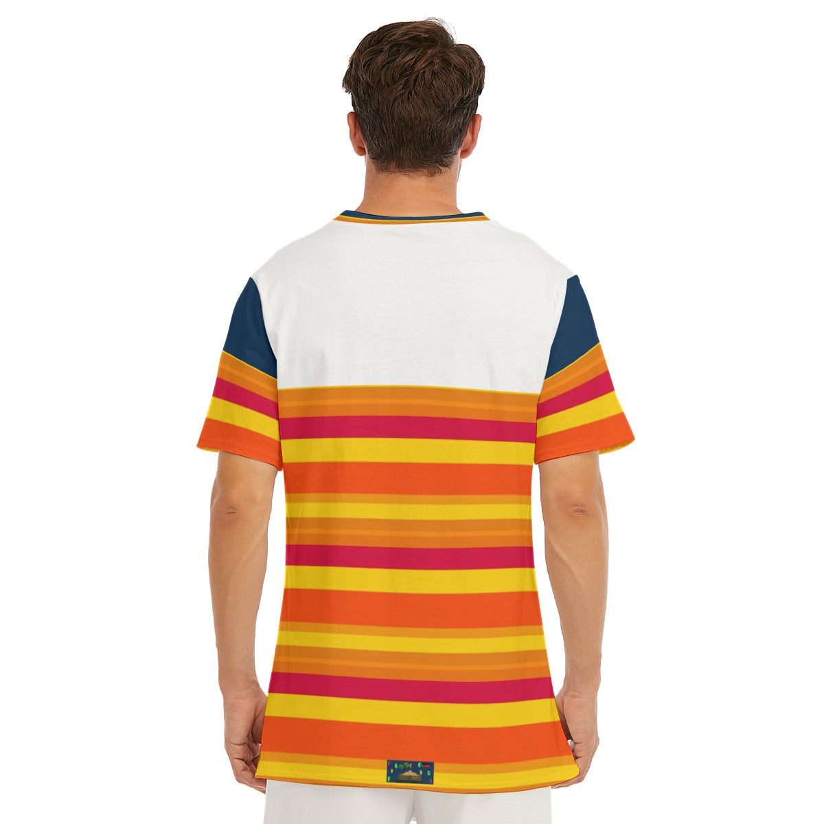 H-Town ISRL Navy Blue All-Over Print Men's O-Neck T-Shirt | 190GSM Cotton