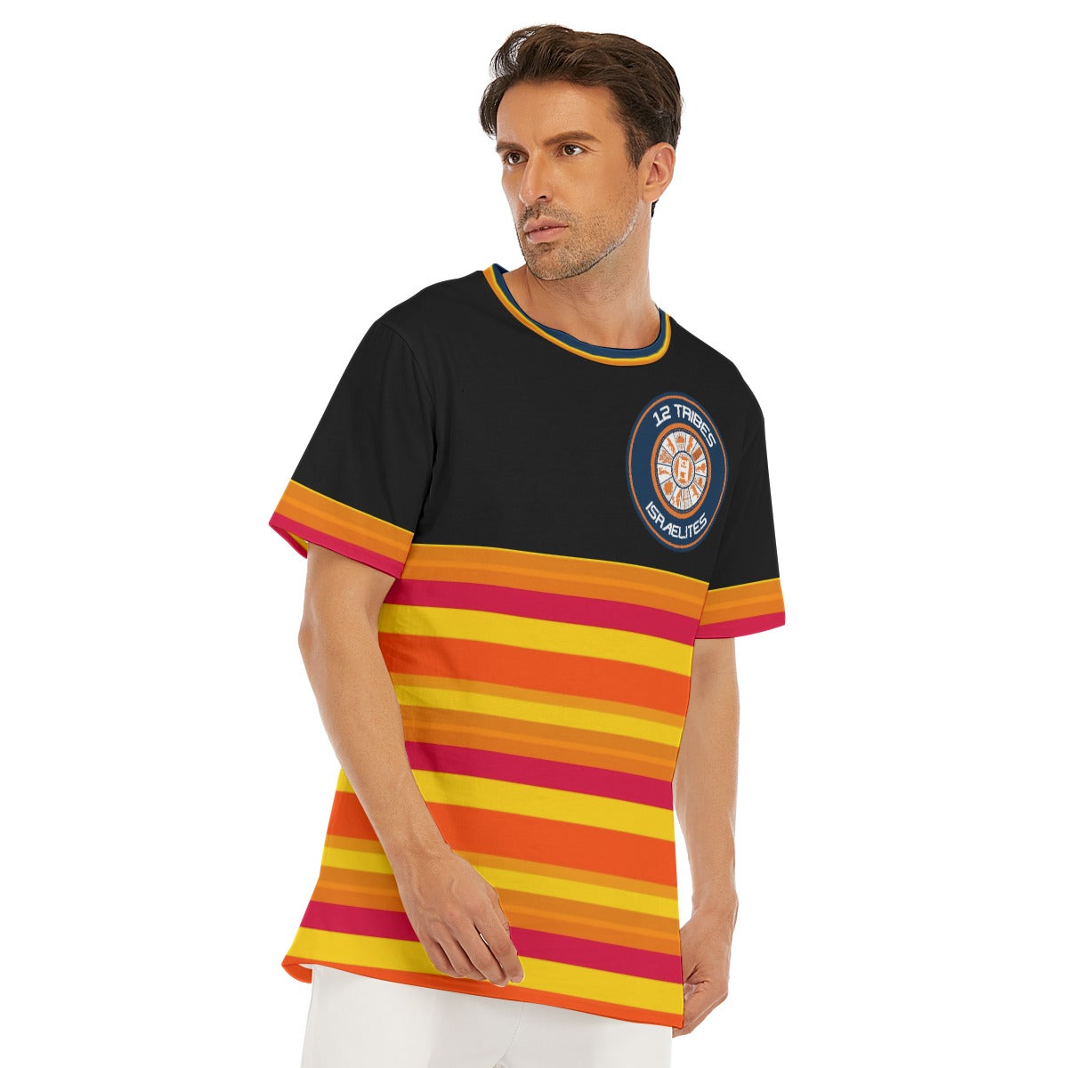 H-Town Official Brand Large Logo Black Kodiac All-Over Print Men's O-Neck T-Shirt | 190GSM Cotton