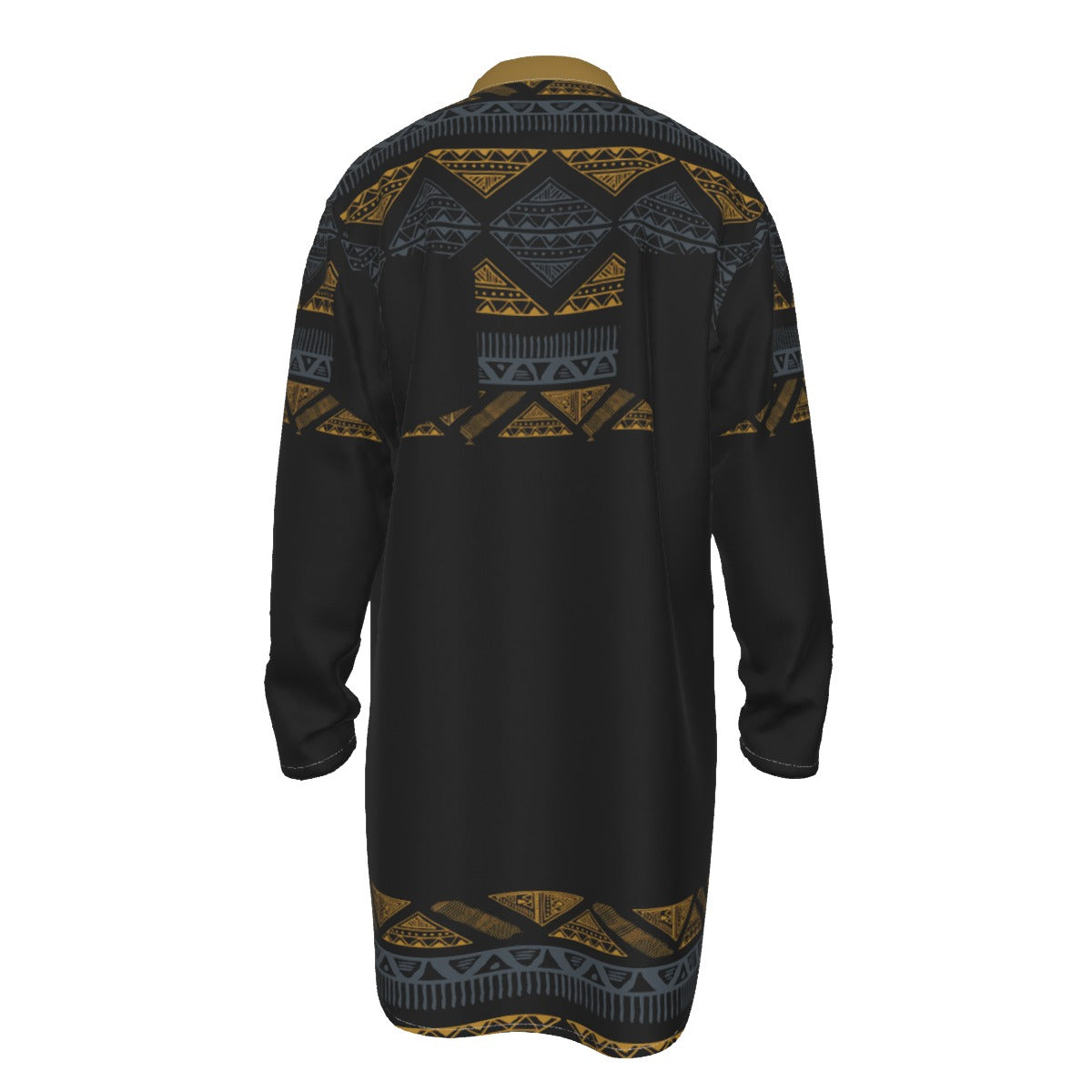 Hebrew Israelite Men's Tribal T-top All-Over Print Men's Stand-up Collar Long Shirt