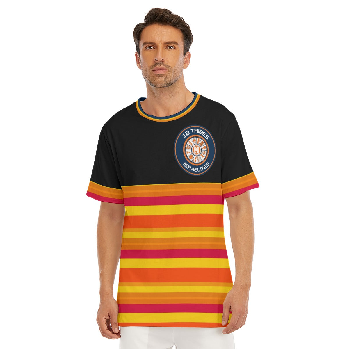 H-Town Official Brand Large Logo Black Kodiac All-Over Print Men's O-Neck T-Shirt | 190GSM Cotton