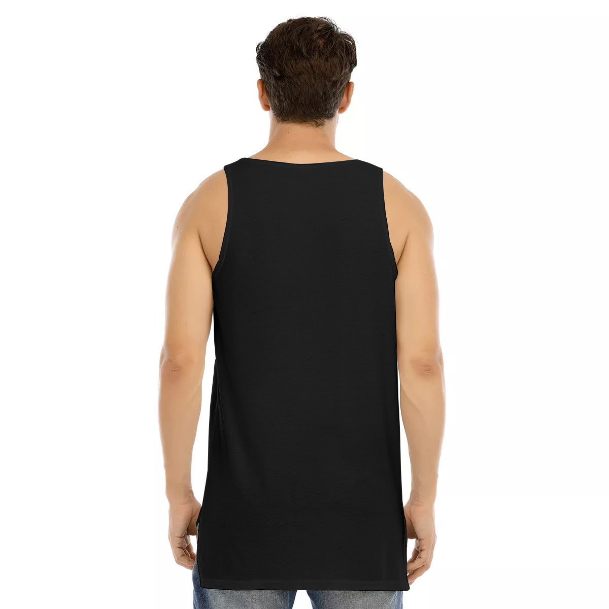 All-Over Print Men's Curved Hem Long Tank Top