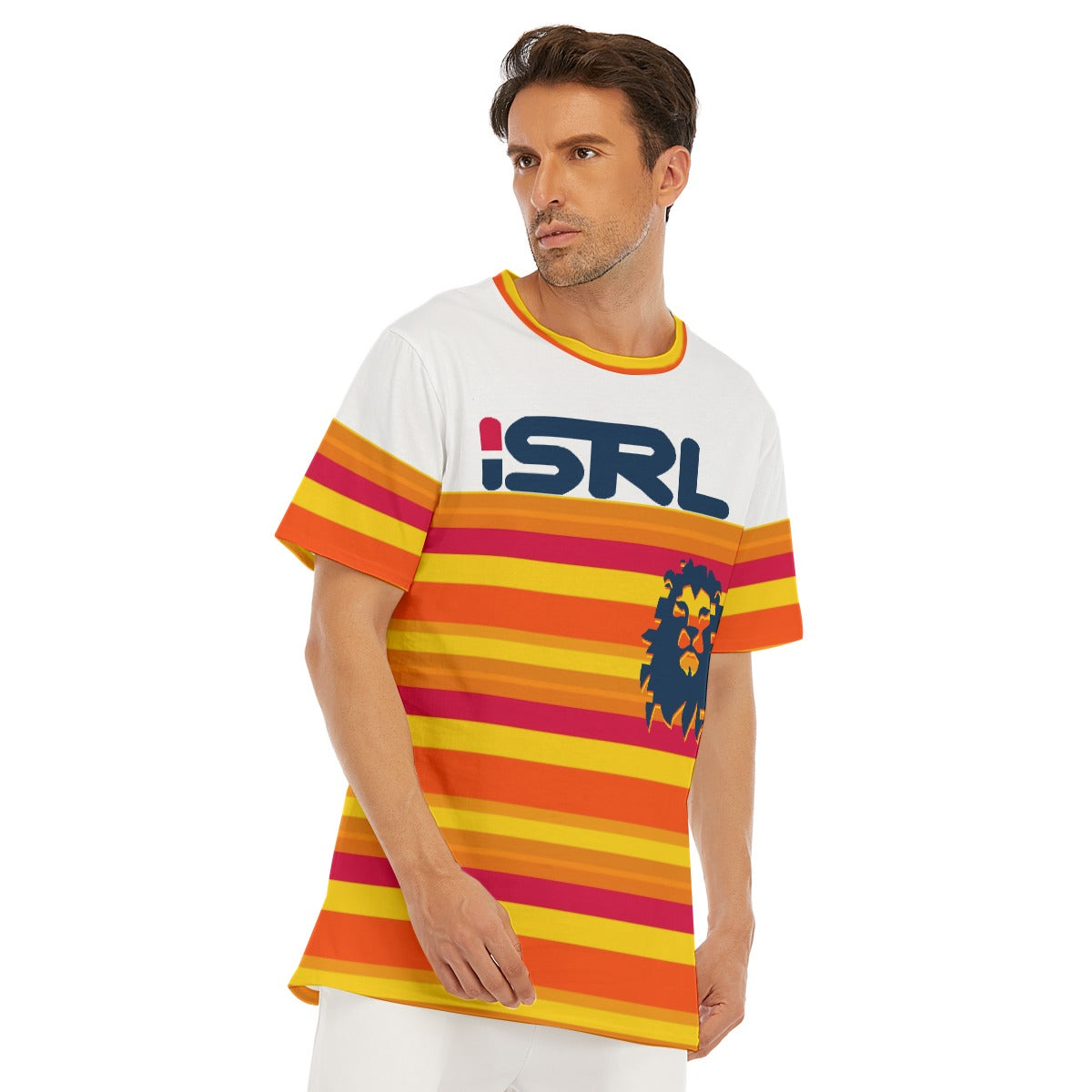 H-Town ISRL White All-Over Print Men's O-Neck T-Shirt | 190GSM Cotton