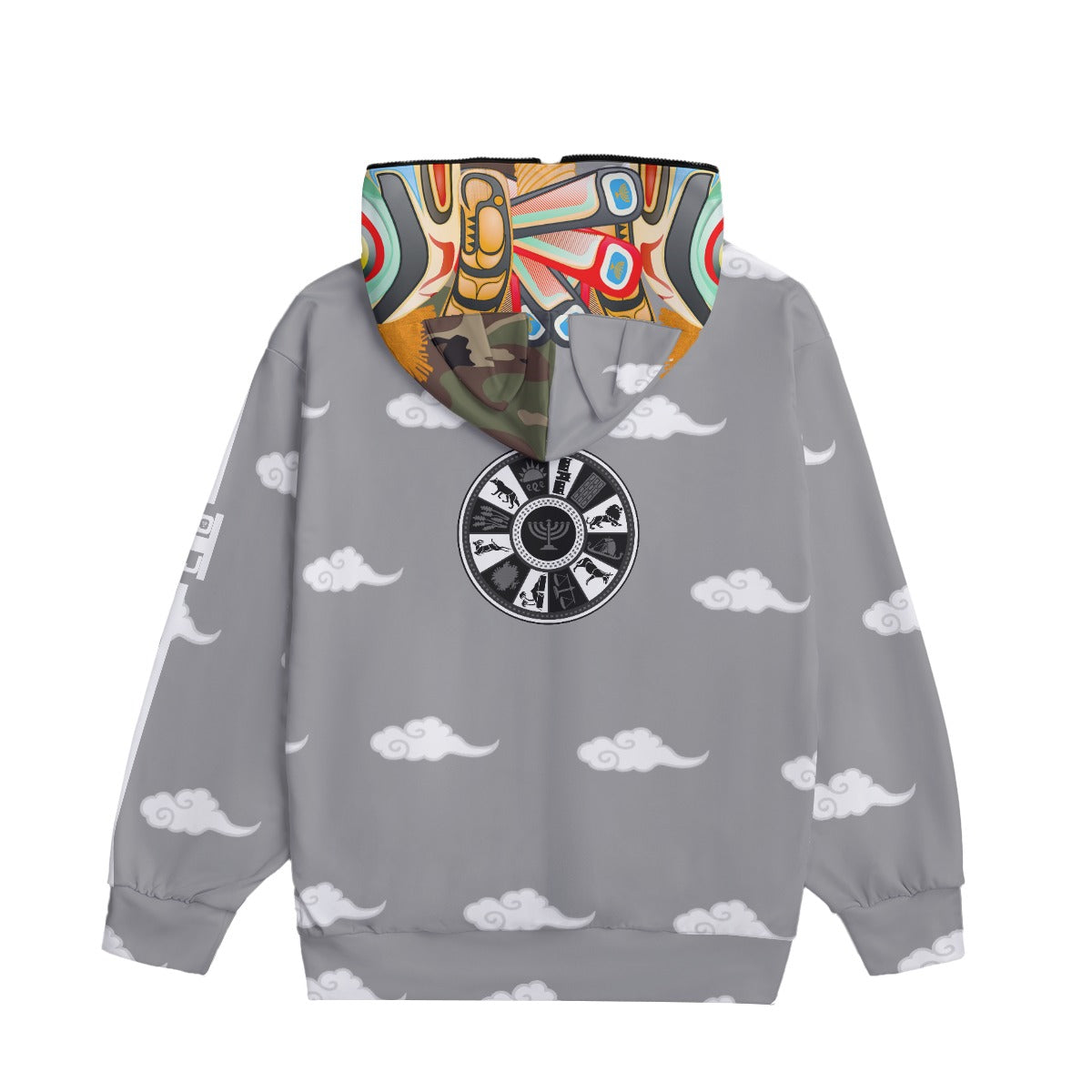 Warrior Mask All-Over Print Unisex Pullover Hoodie With Zipper Closure