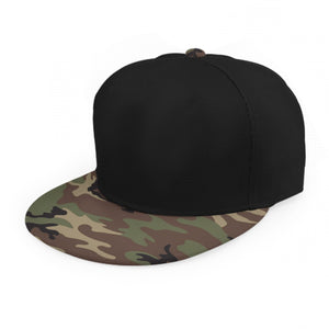Army Camouflaged Baseball Cap With Flat Brim