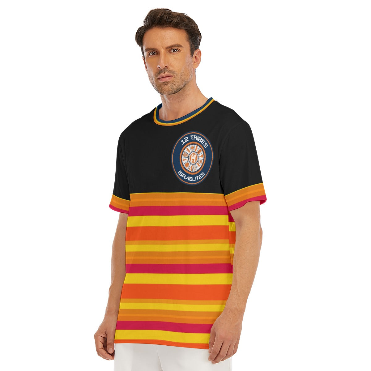 H-Town Official Brand Large Logo Black Kodiac All-Over Print Men's O-Neck T-Shirt | 190GSM Cotton