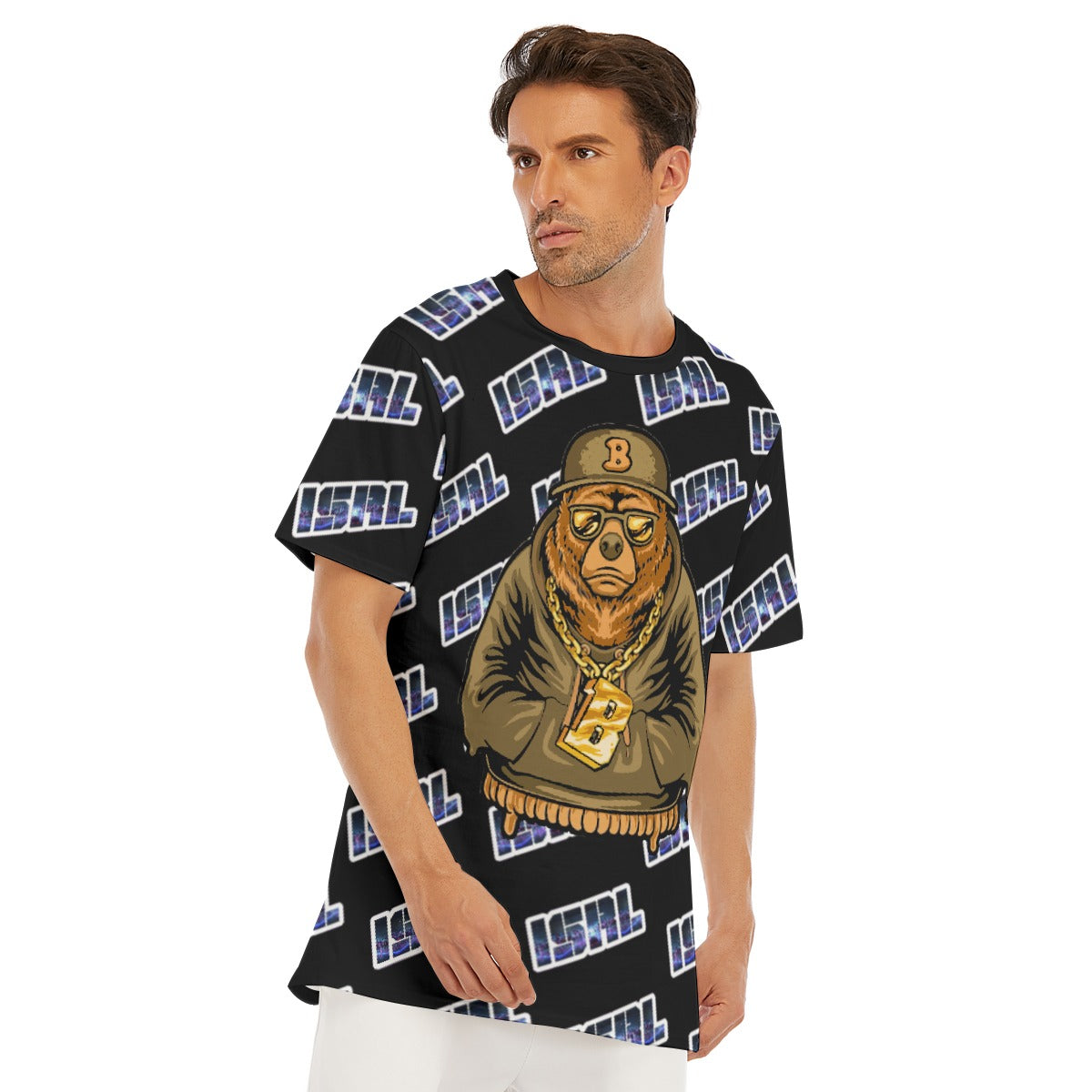 ISRL Brew Drip All-Over Print Men's O-Neck T-Shirt | 190GSM Cotton