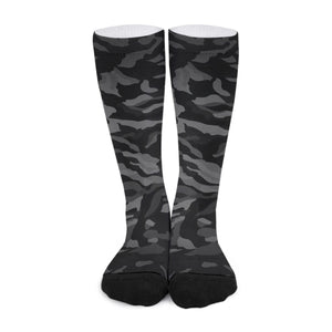 Black Camo All-Over Print Unisex Long Socks