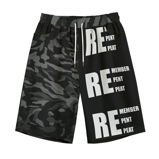 Camo Remember Repent Repeat All-Over Print Unisex Straight Casual Short | 245GSM Cotton