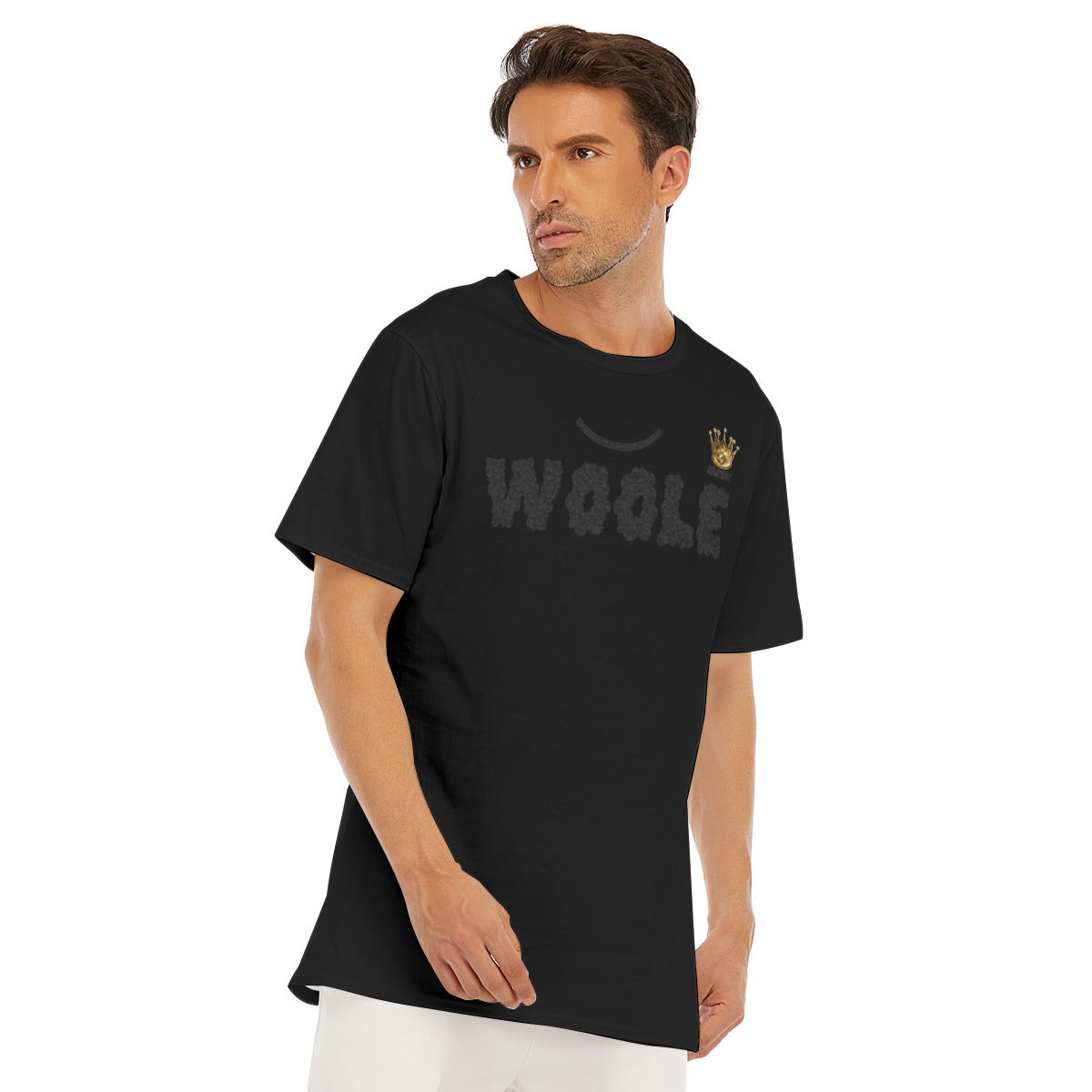 Woole Black All-Over Print Men's O-Neck T-Shirt | 190GSM Cotton