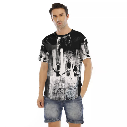 All-Over Print Men's Short Sleeve Rounded Hem T-shirt