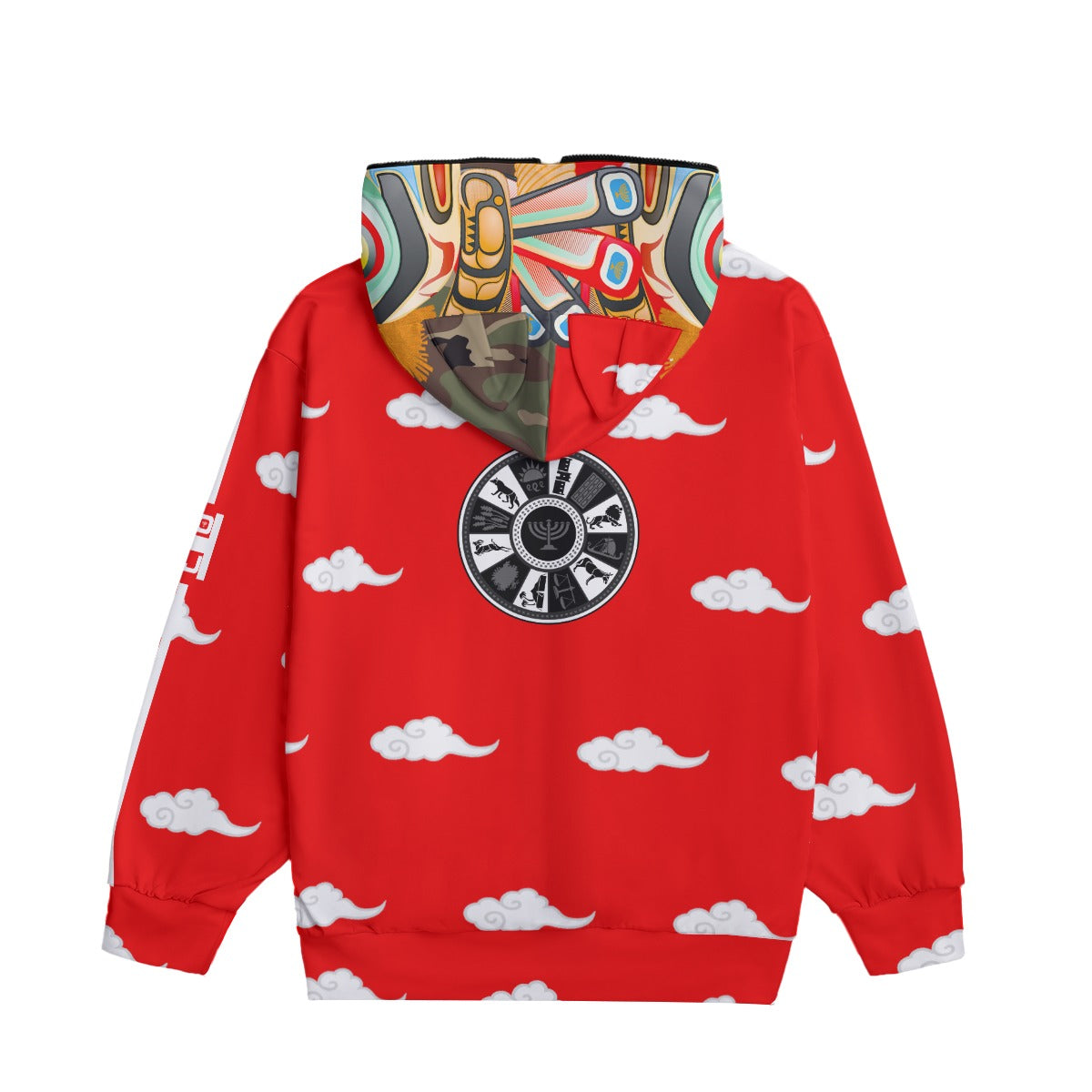 Warrior Mask All-Over Print Unisex Pullover Hoodie With Zipper Closure