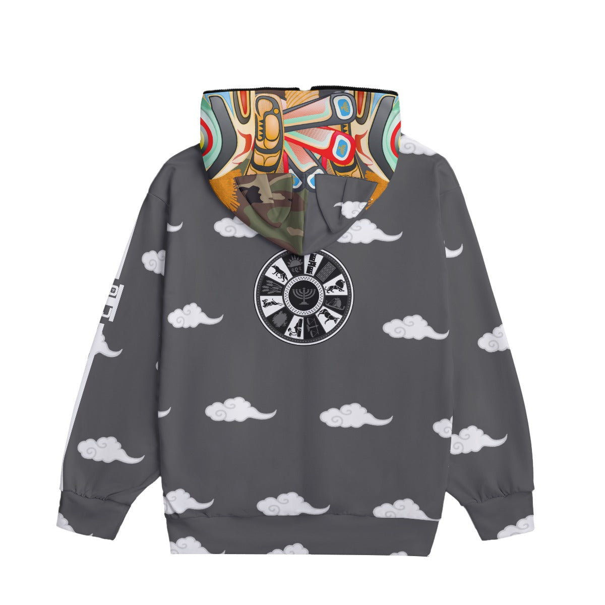 Warrior Mask All-Over Print Unisex Pullover Hoodie With Zipper Closure