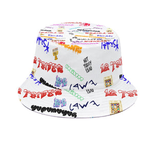 Hebrew Scribbles White Fisherman hat