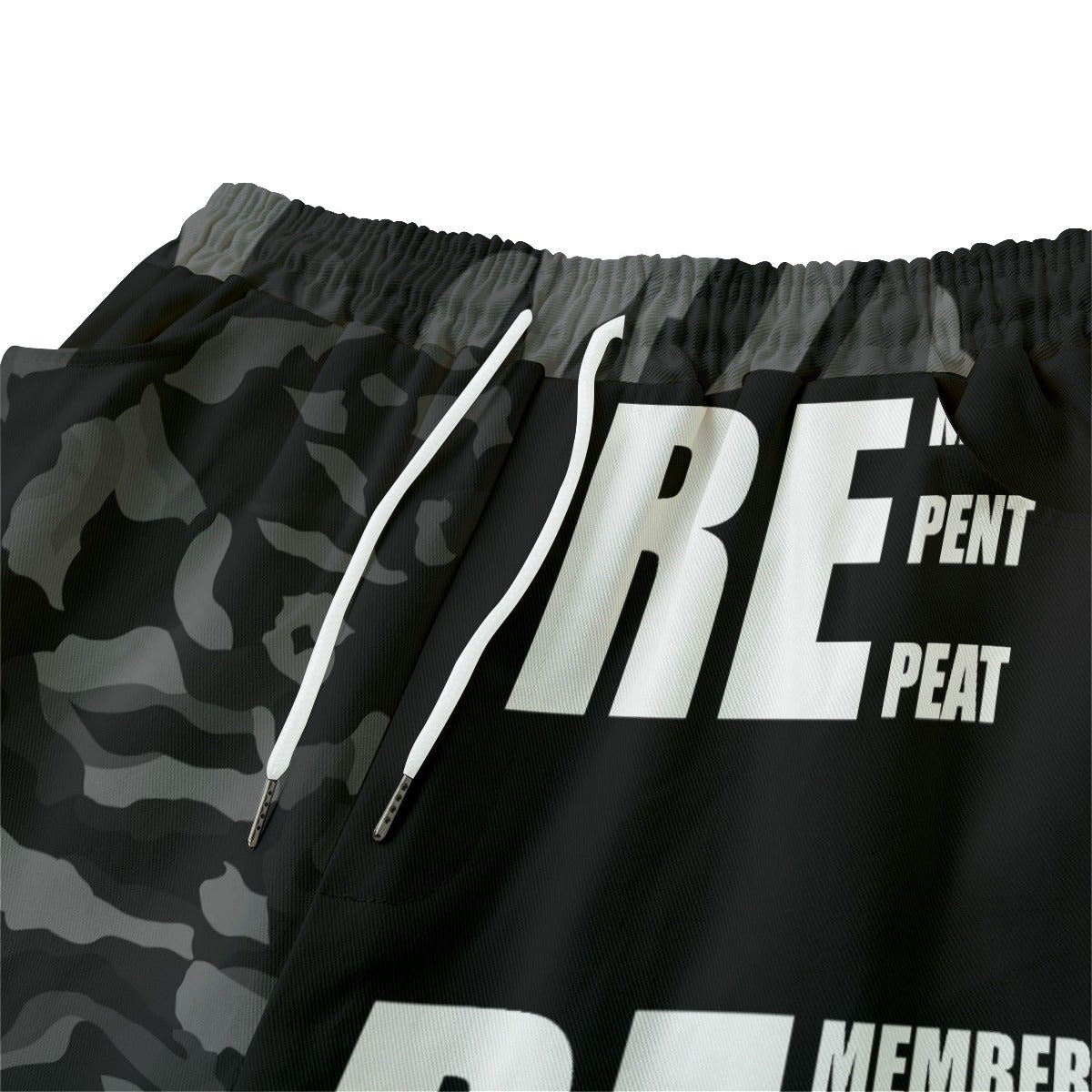Camo Remember Repent Repeat All-Over Print Unisex Straight Casual Short | 245GSM Cotton
