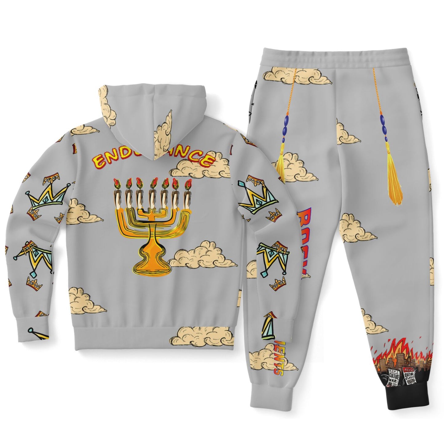 Set Apart Doodle Fashion Hoodie & Jogger Set Grey