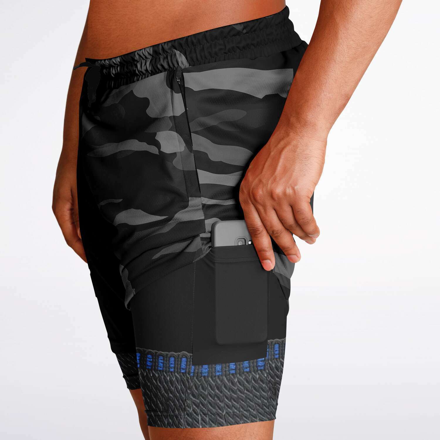 Camo Black w/Digital Fringe Inspired 2-in-1 Shorts