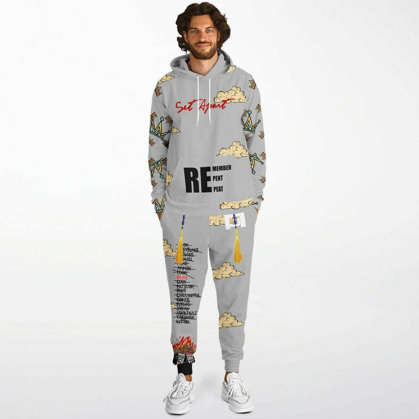 Set Apart Doodle Fashion Hoodie & Jogger Set Grey
