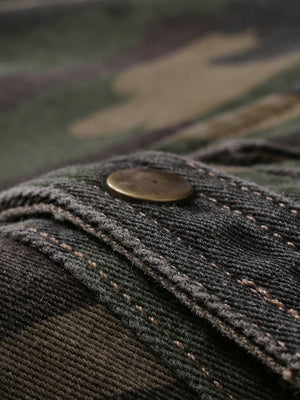 Men's Long Sleeve Camouflage Denim Jacket Outdoor Mountaineering Workwear Top Jacket