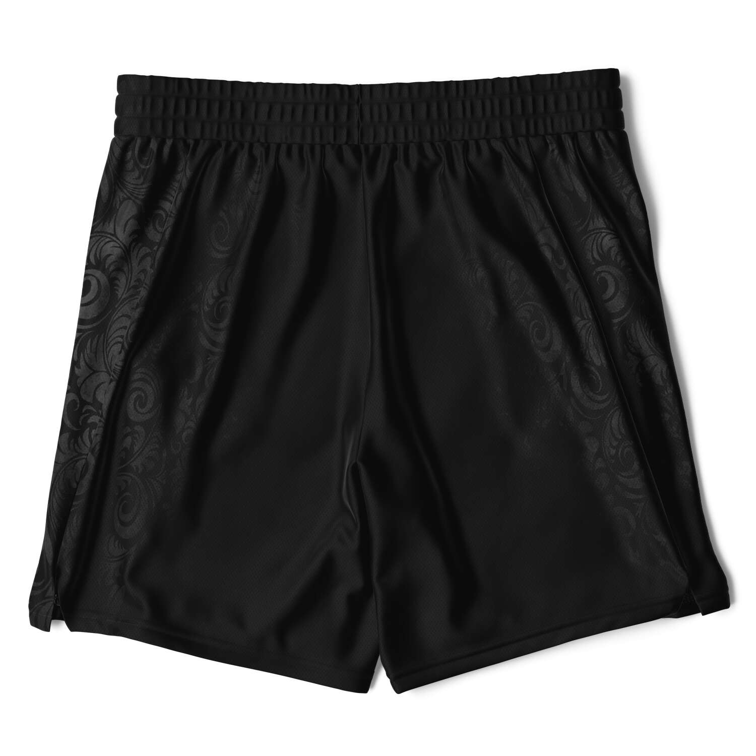 Athletic 2 in 1 Shorts w/Black Paisley Mosaic artwork